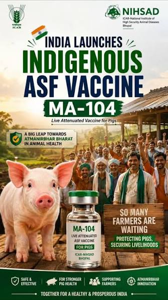 India Unveils First Indigenous MA-104 Cell-Based Live Attenuated African Swine Fever Vaccine
