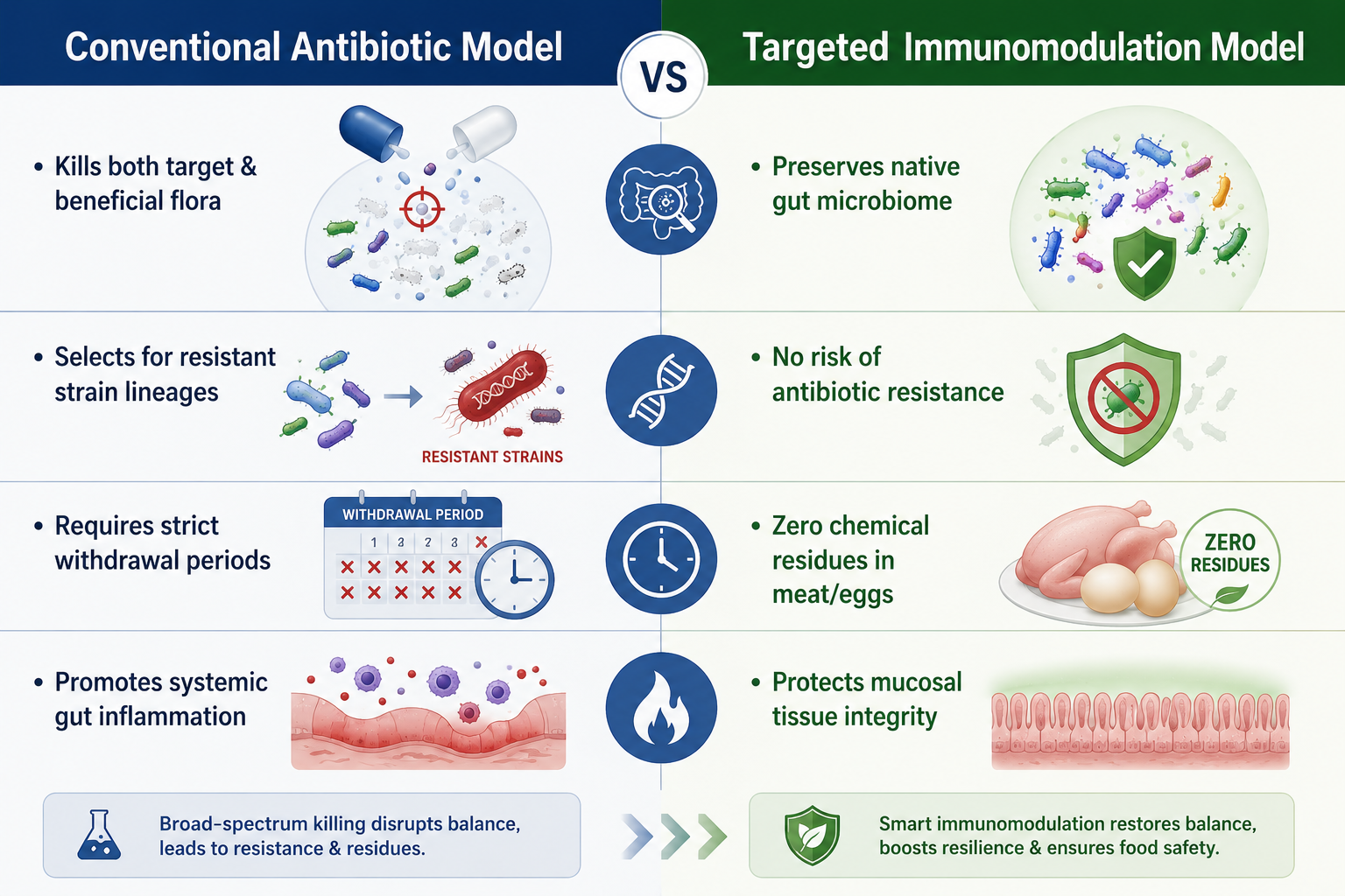 Conventional Antibiotics vs Sodium Butyrate