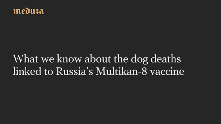 Russia Suspends Certain Multikan Dog Vaccine Batches After Adverse-Event Reports