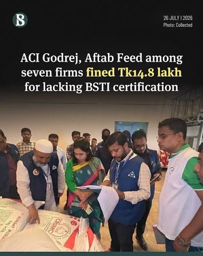 BSTI Fines ACI Godrej Agrovet and Aftab Feed Over Feed Certification Violations in Bangladesh