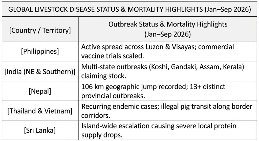 ASF Outbreaks Asia Jan - Sep 2026