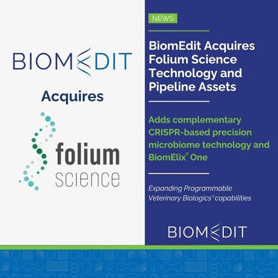 BiomEdit Folium Science acquisition